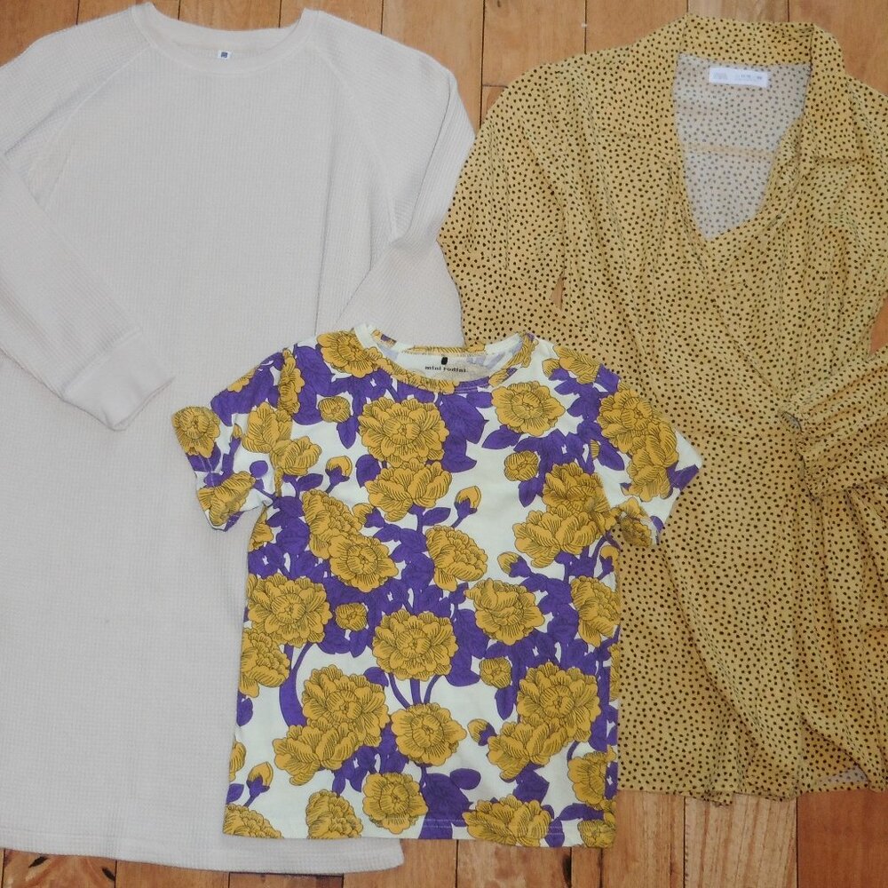 MINI RODINI ZARA & UNIQLO 3 PC Boutique Bundle! Top Romper & Dress Kids 9/10